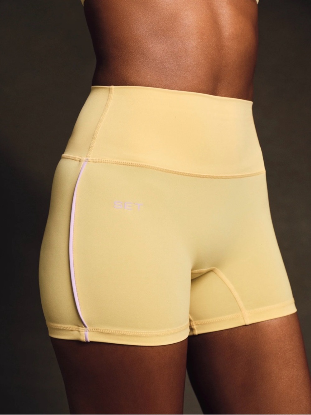 SET Active Birthday Lux Pipe Shorts in Buttercream - M